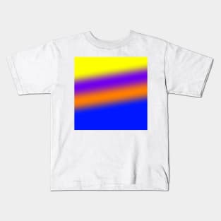 Yellow blue purple orange art Kids T-Shirt